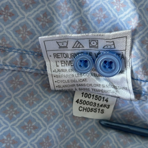 Ariat Shirt Mens 2XL Blue Geometric Western Button Down Long Sleeve Cotton - Picture 4 of 12